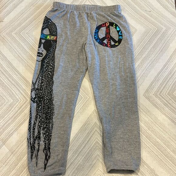 Lauren Moshi Girls Peace Love Harmony Grey Joggers - Picture 1 of 7
